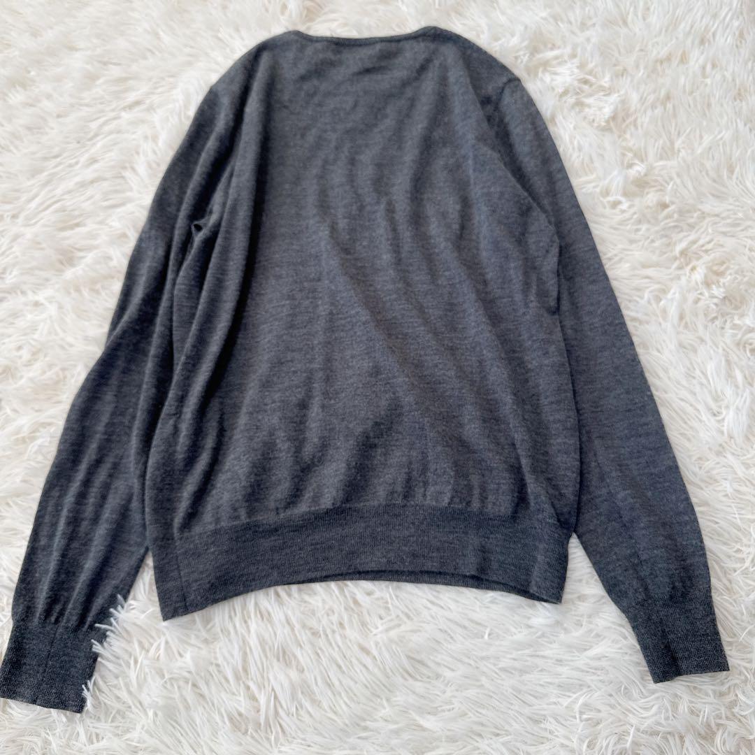 美品　Drawer 18Gクルーネックプルオーバー　カシミヤ　シルク　グレー　２