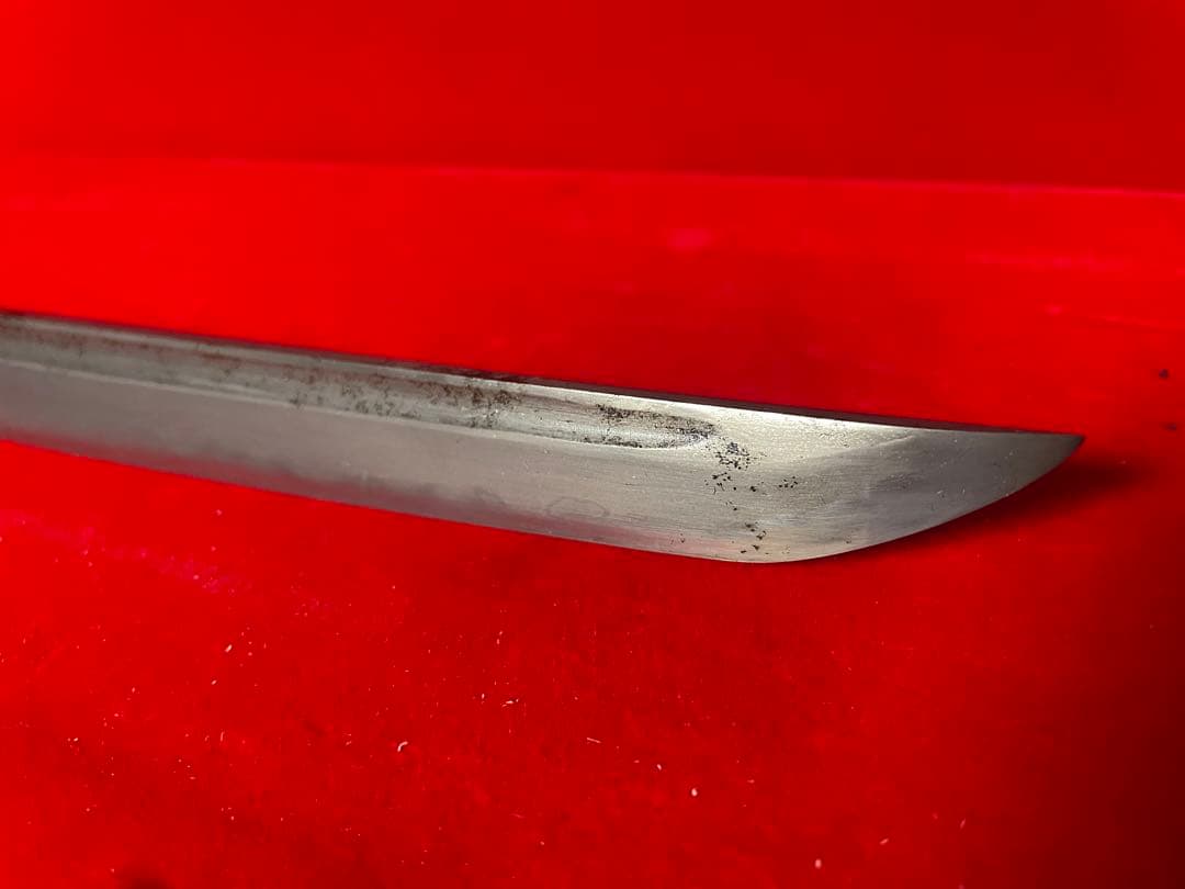 No.01367 包丁　マグロ包丁　先丸筋　両刃　玉鋼製　刃文綺麗　未使用品