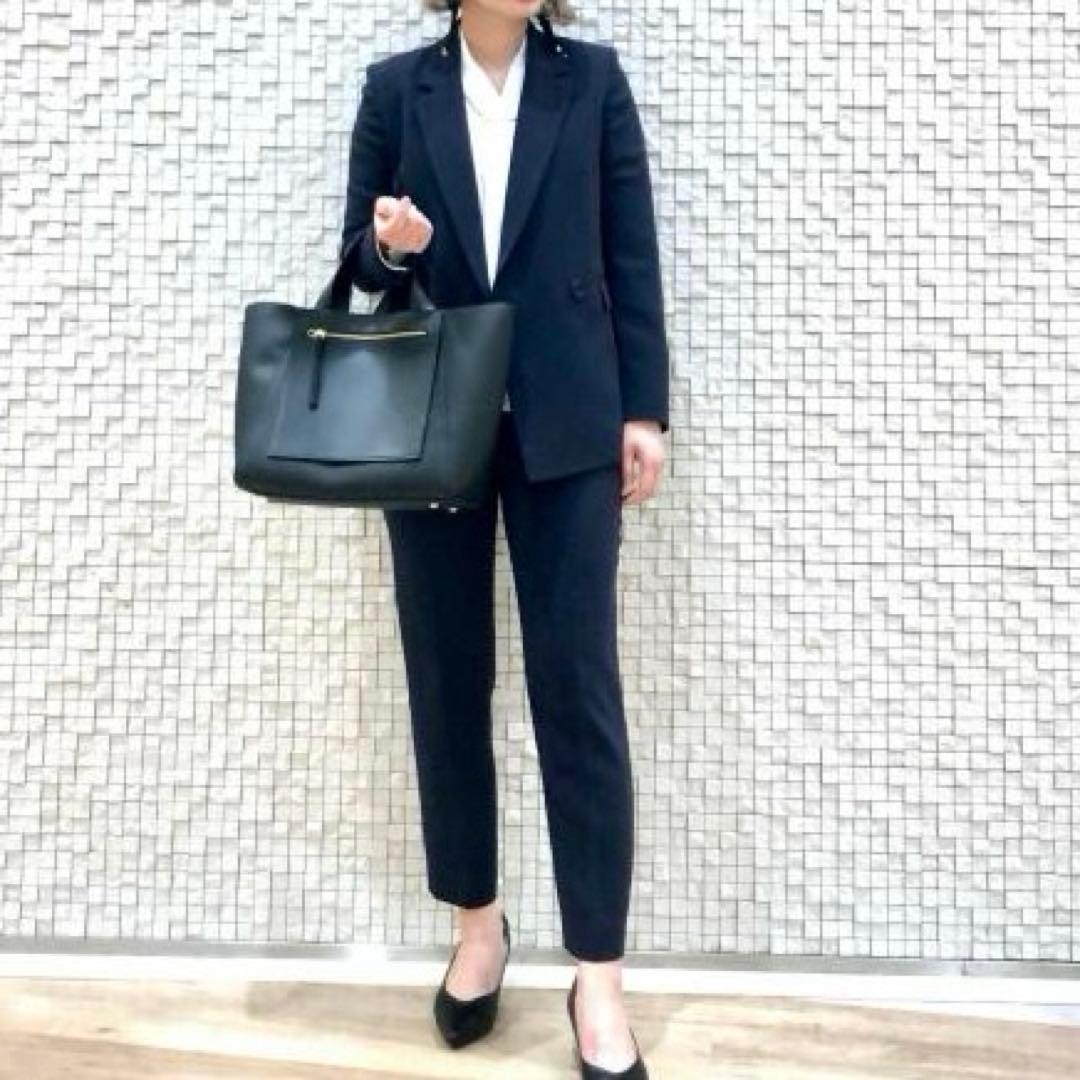 PLST　トリアセブレンドダブルジャケット　テーパードパンツ　ネイビー