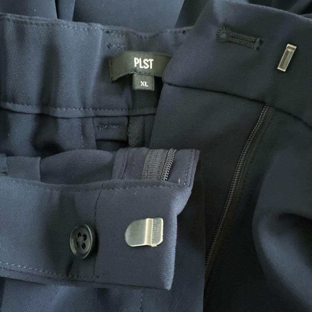 PLST　トリアセブレンドダブルジャケット　テーパードパンツ　ネイビー