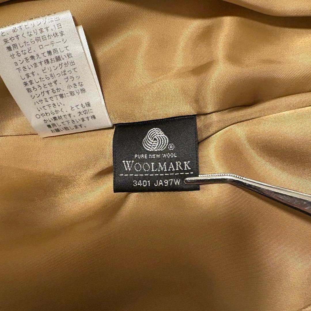 【極美品✨カシミヤ100%】INED バックベルト付 ロングデザインコート 9号