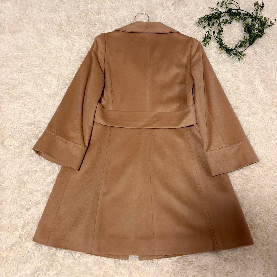 【極美品✨カシミヤ100%】INED バックベルト付 ロングデザインコート 9号