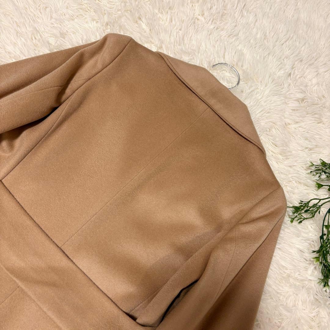 【極美品✨カシミヤ100%】INED バックベルト付 ロングデザインコート 9号