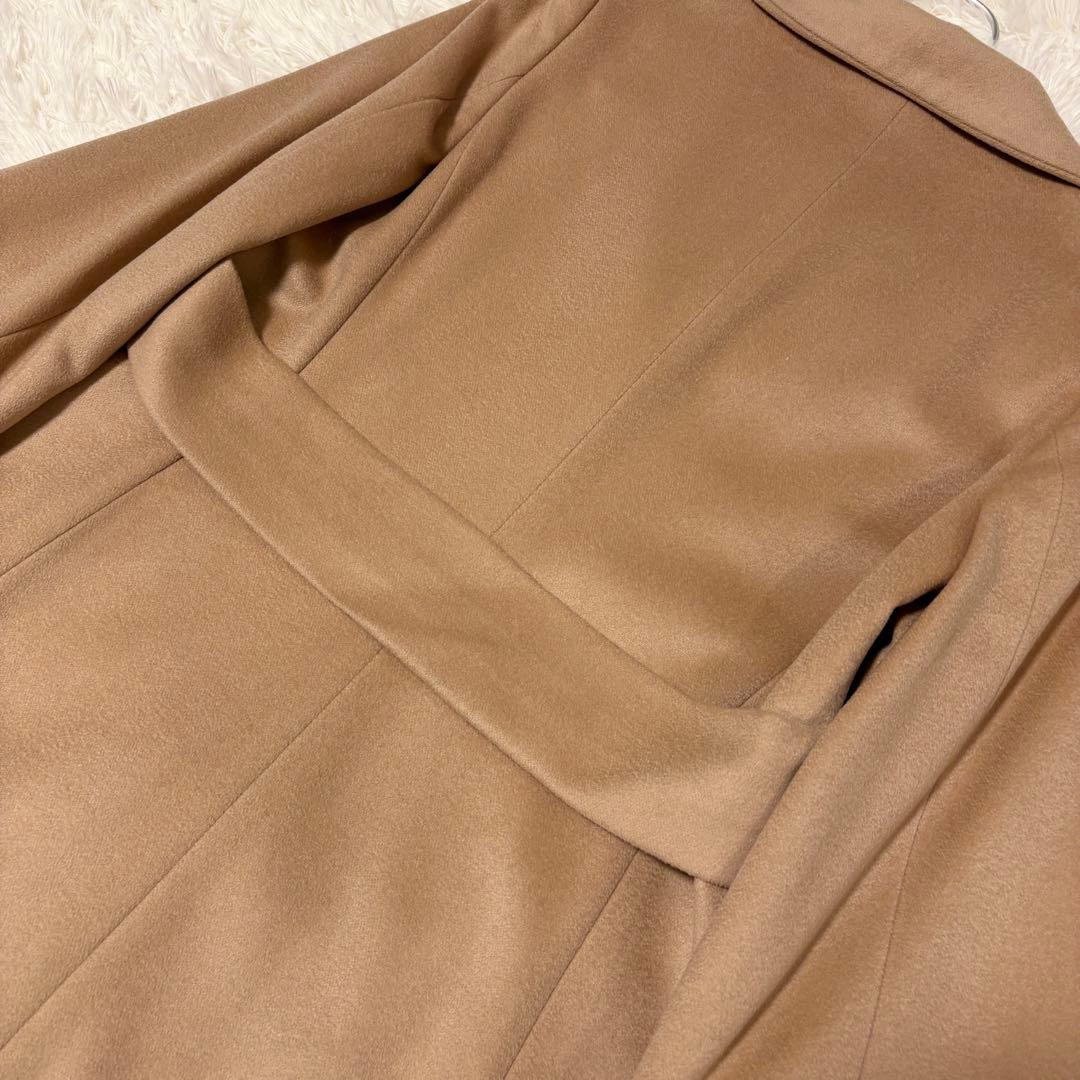 【極美品✨カシミヤ100%】INED バックベルト付 ロングデザインコート 9号