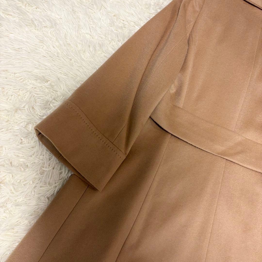 【極美品✨カシミヤ100%】INED バックベルト付 ロングデザインコート 9号