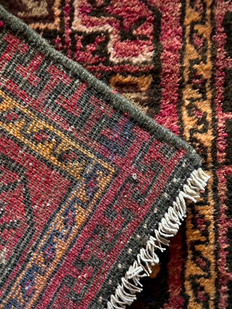 トライバルラグ　ヴィンテージラグ　バルーチ族　ミニラグ　プリミティブアート　美品