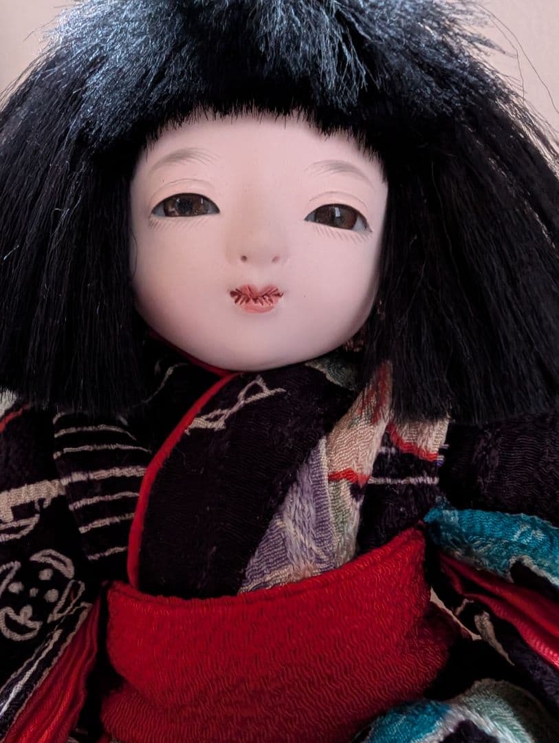 人気作家「味岡映水」 市松人形女の子 日本人形１６cm 桐塑美品 豆人形