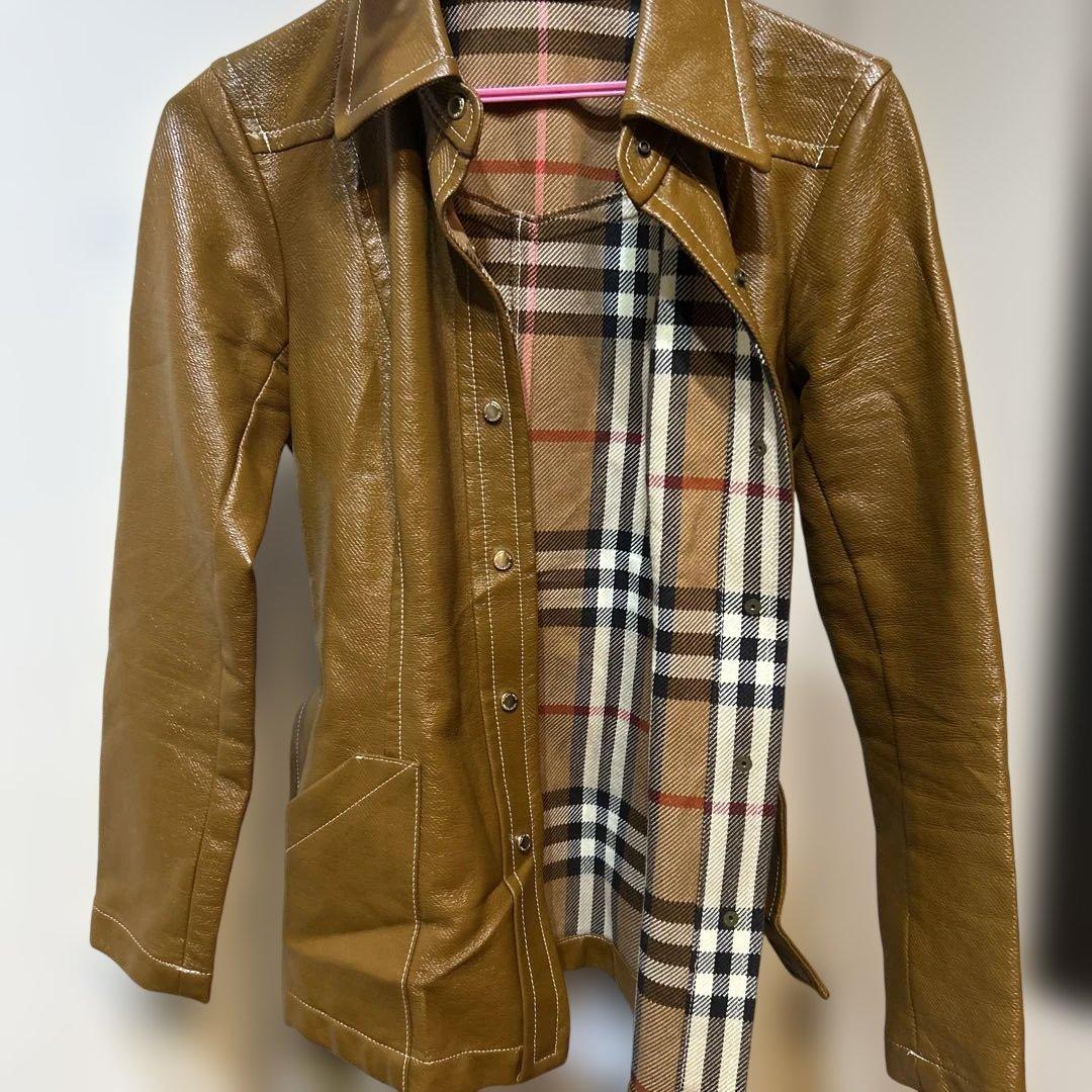 Burberry Blue Label ブラウンジャケット ウエストベルト付き