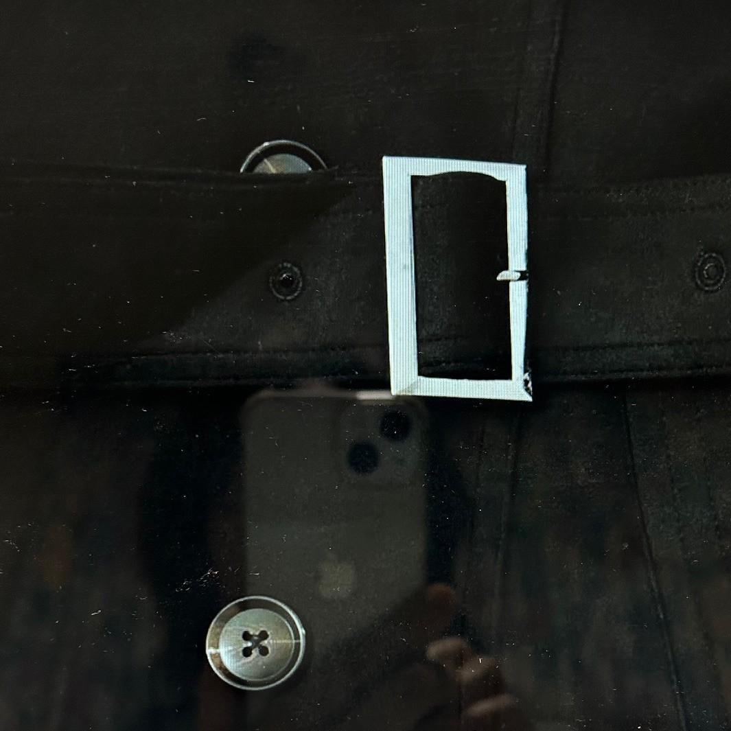 CavariA【キャバリア】フェイクスウェードトレンチコート ブラックL