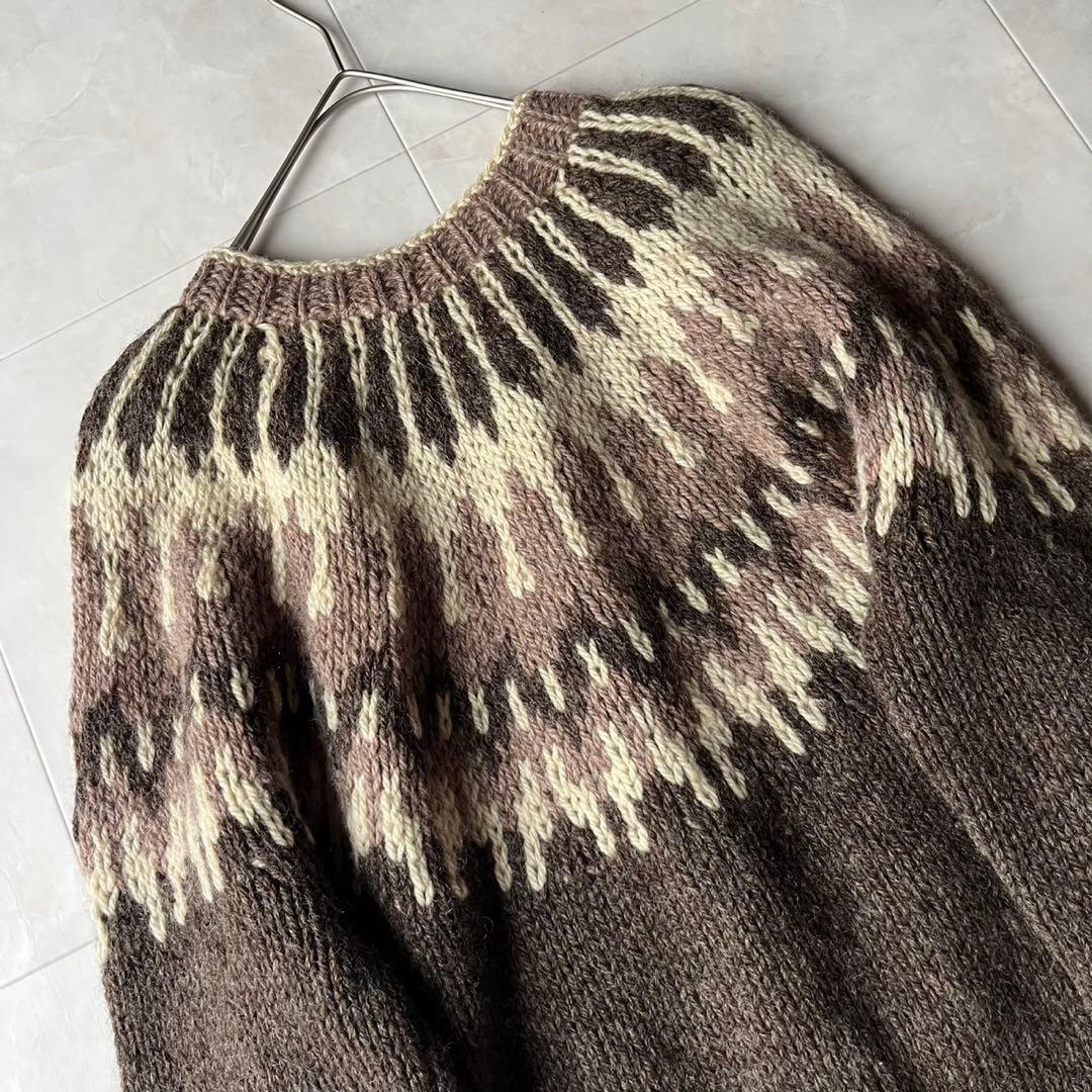 マックレガー 70s ノルディック ウール ニット カーディガン M くるみ釦