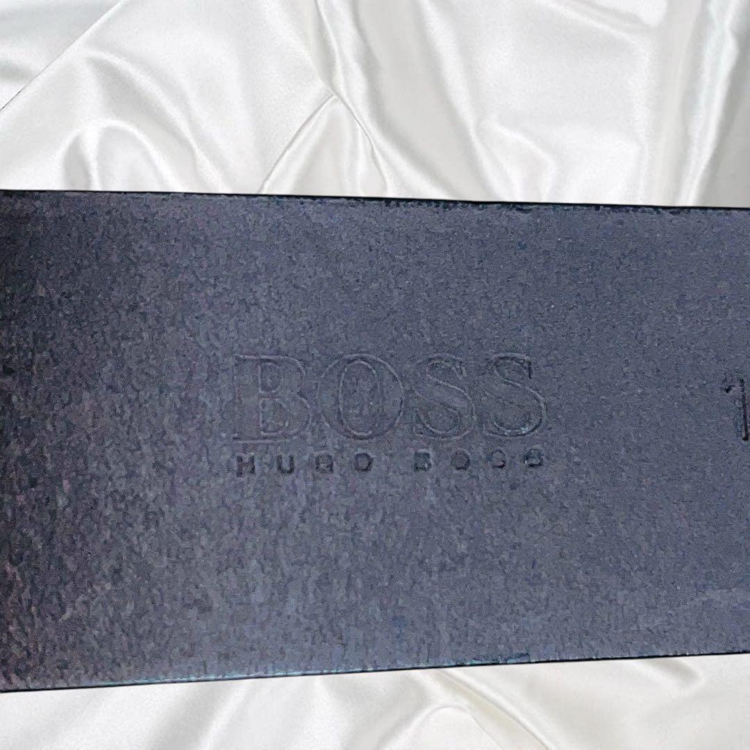 【HUGO BOSS】美品 本革 レザー ドレス ブラック 黒 100cm以上