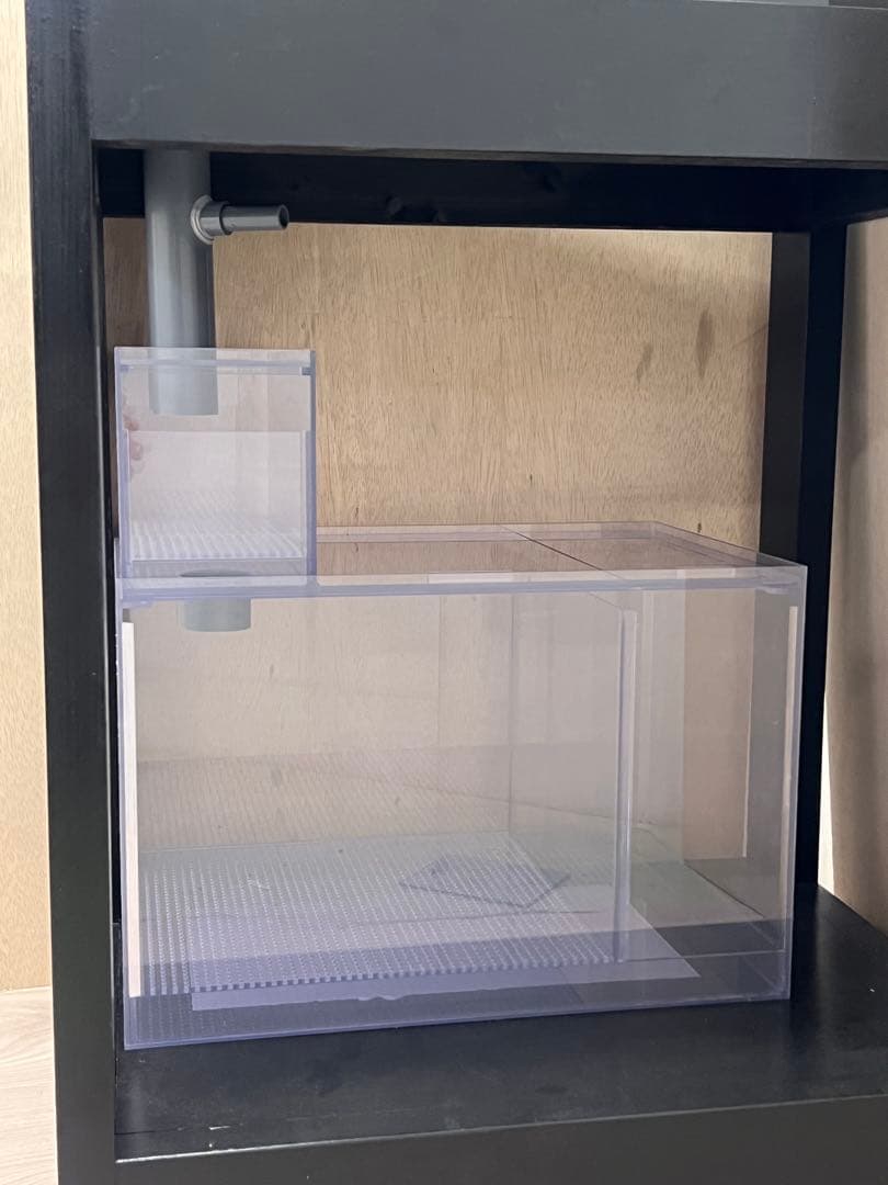 600×450×450オールガラスオーバーフロー水槽 ブラックシリコン