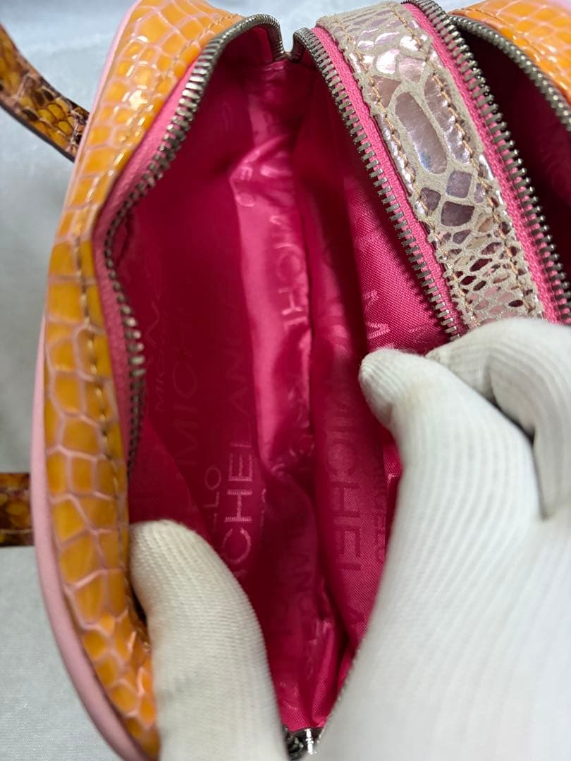 【未使用】ABISTE MICHELANGELO ミニボストンバッグ チェーン付