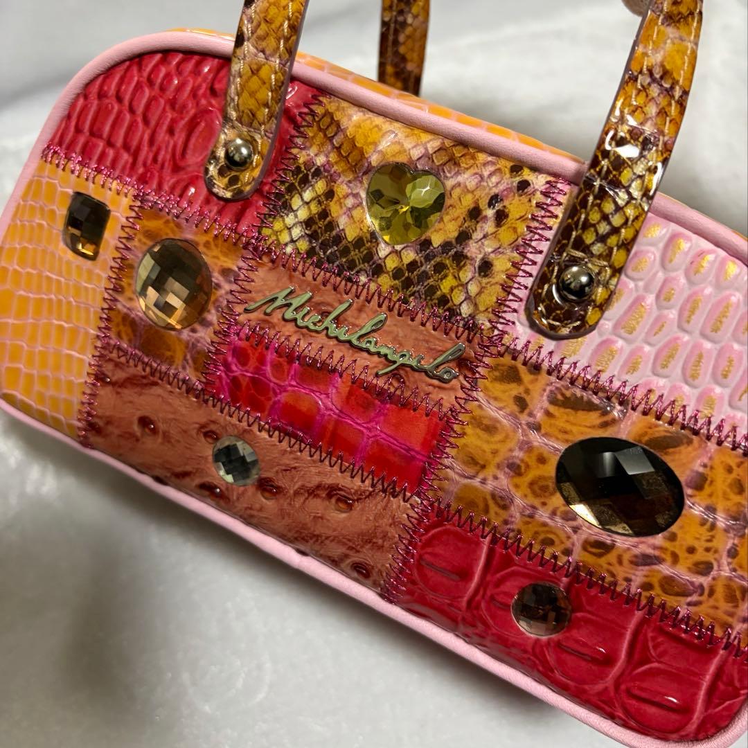 【未使用】ABISTE MICHELANGELO ミニボストンバッグ チェーン付