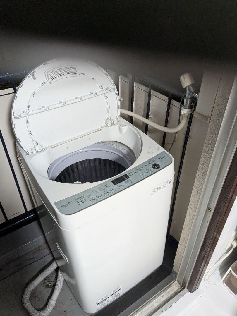 送料込 SHARP 縦型洗濯機 ES-GE7F ホワイト