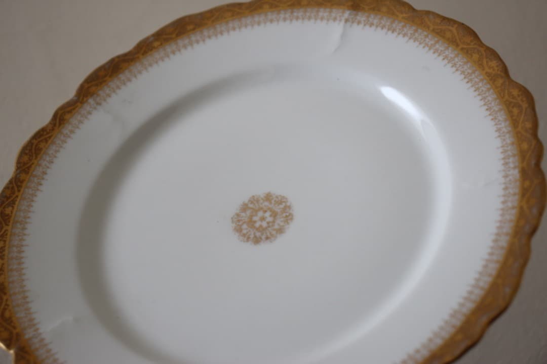 フランス　リモージュ　金彩　２１cmプレート　７枚
