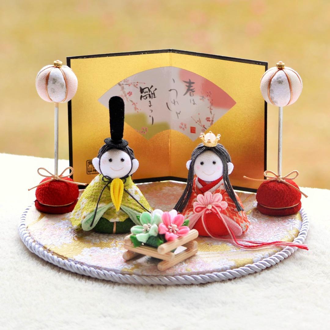 ひな人形　可愛い桜雛 7点セット　ちりめん細工　ひなまつり