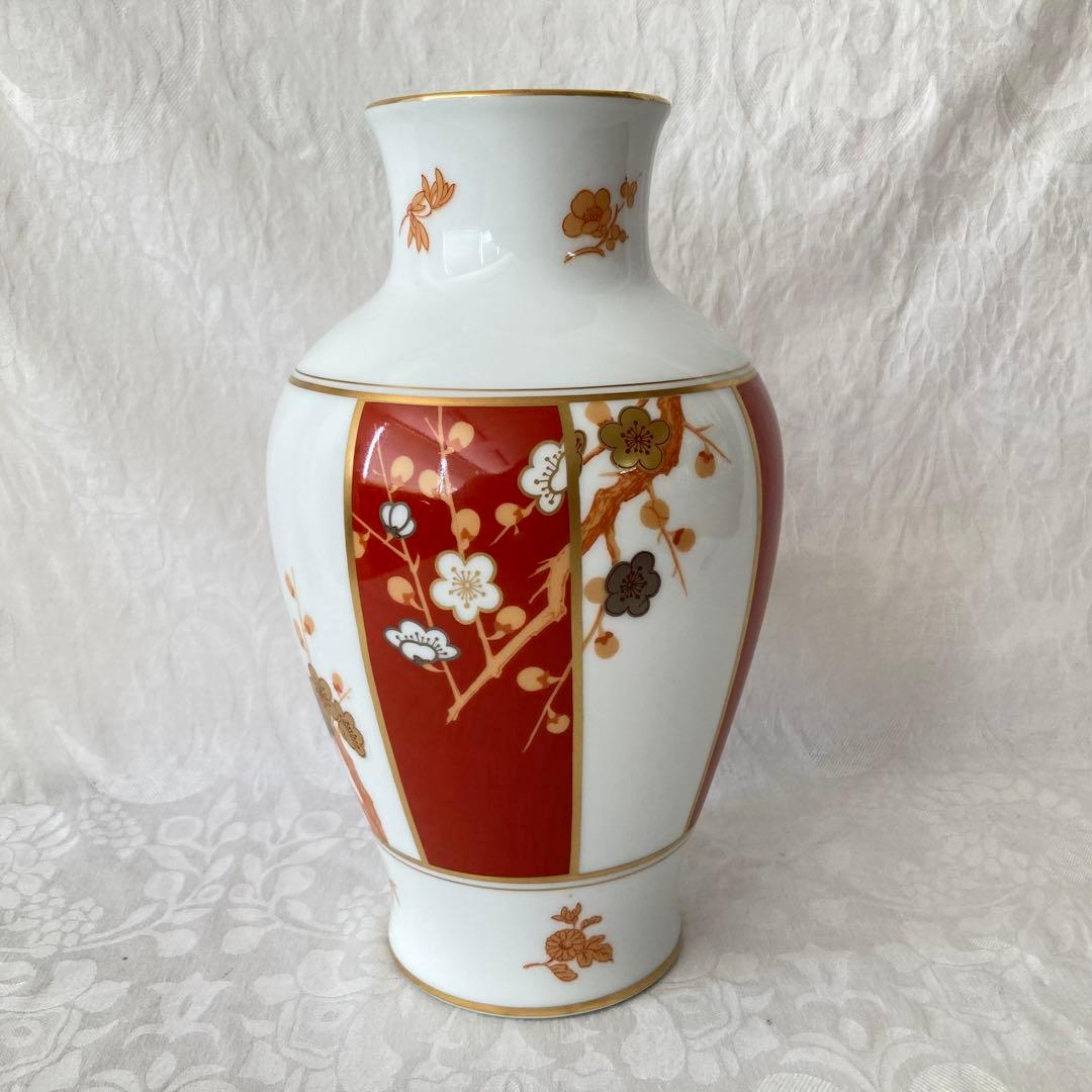 【大倉陶園】フランクリン ポーセリン 四君子之内 梅 花瓶