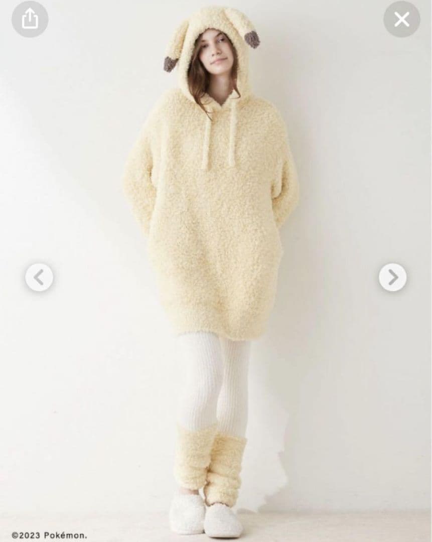 ピカチュウ耳付きボアルームウェアセット