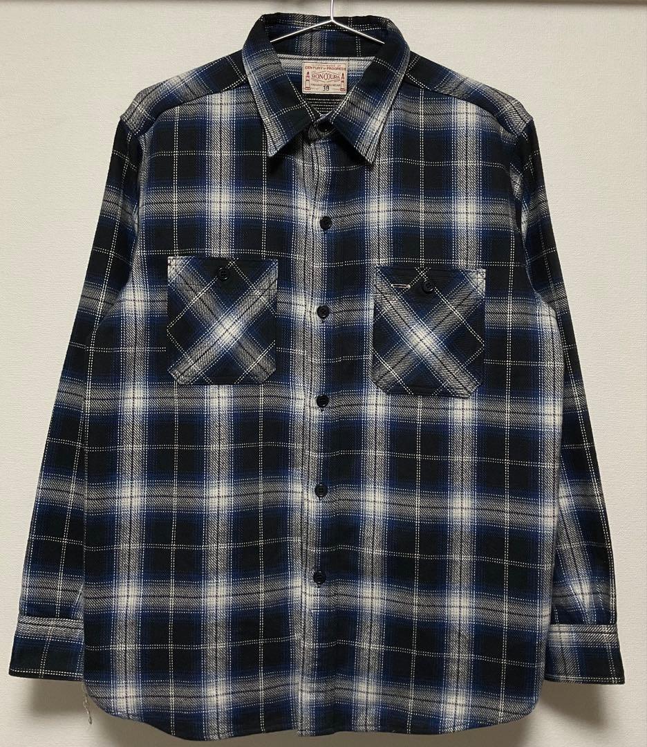 希少　BONCOURA　ボンクラ　　ネルシャツ　オンブレチェックシャツ