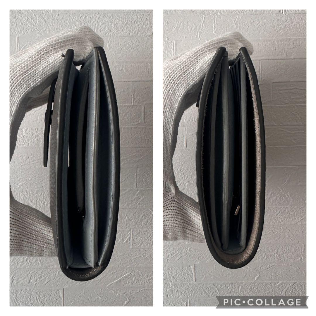 CELINE グレー×ブルー 二つ折り財布