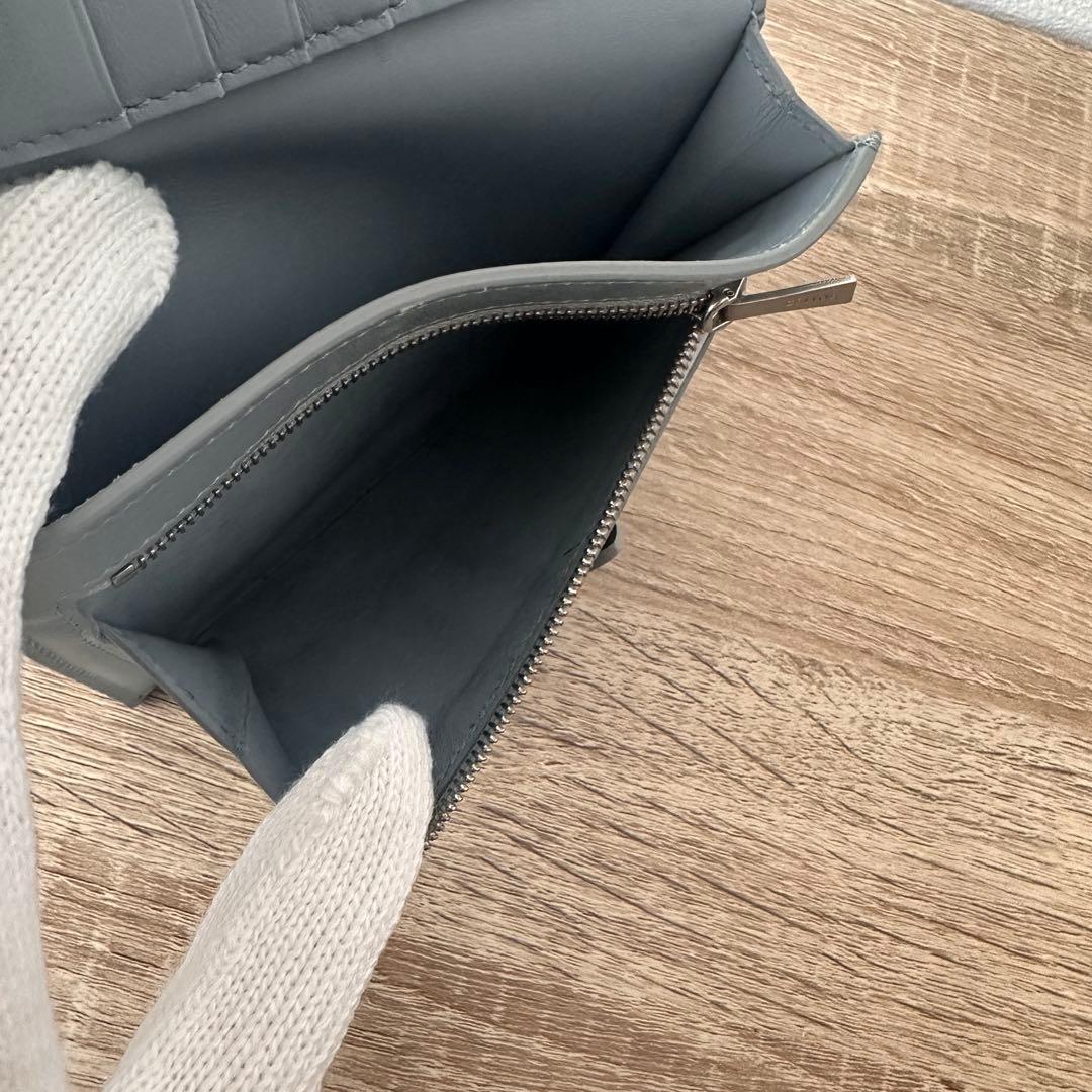 CELINE グレー×ブルー 二つ折り財布