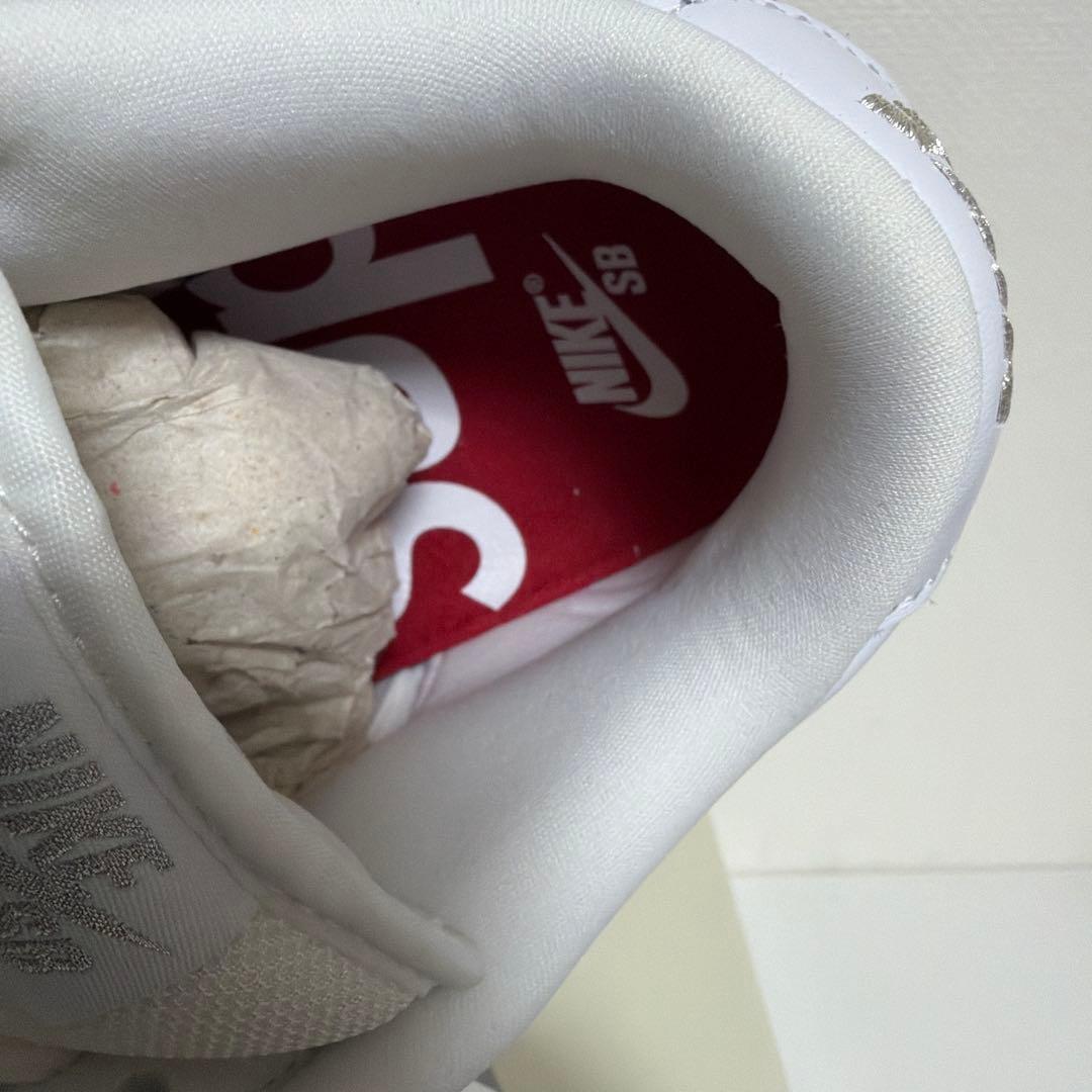 Supreme×SB Dunk \"White/llic Silver\"