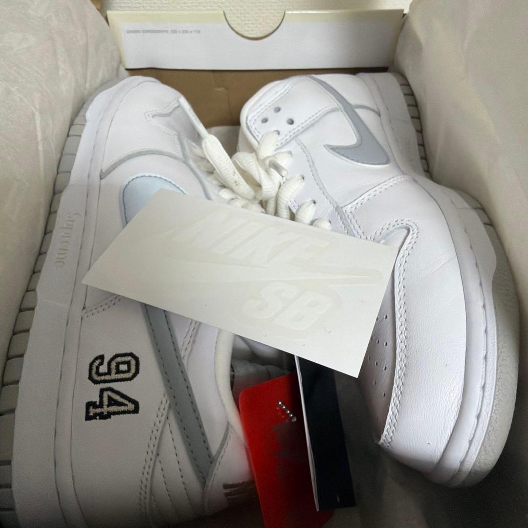 Supreme×SB Dunk \"White/llic Silver\"