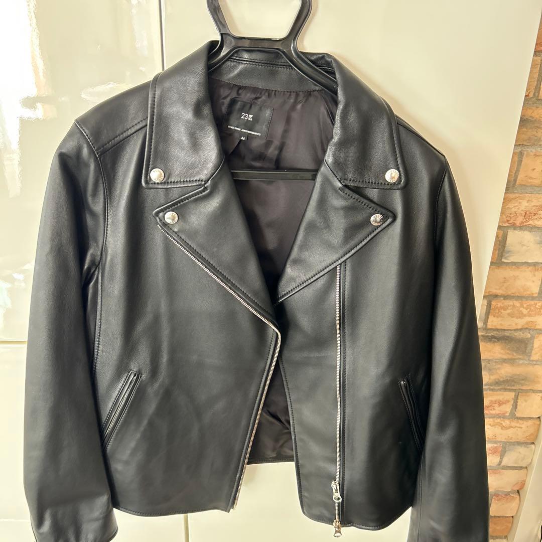 23区レザーライダースジャケット ブラック