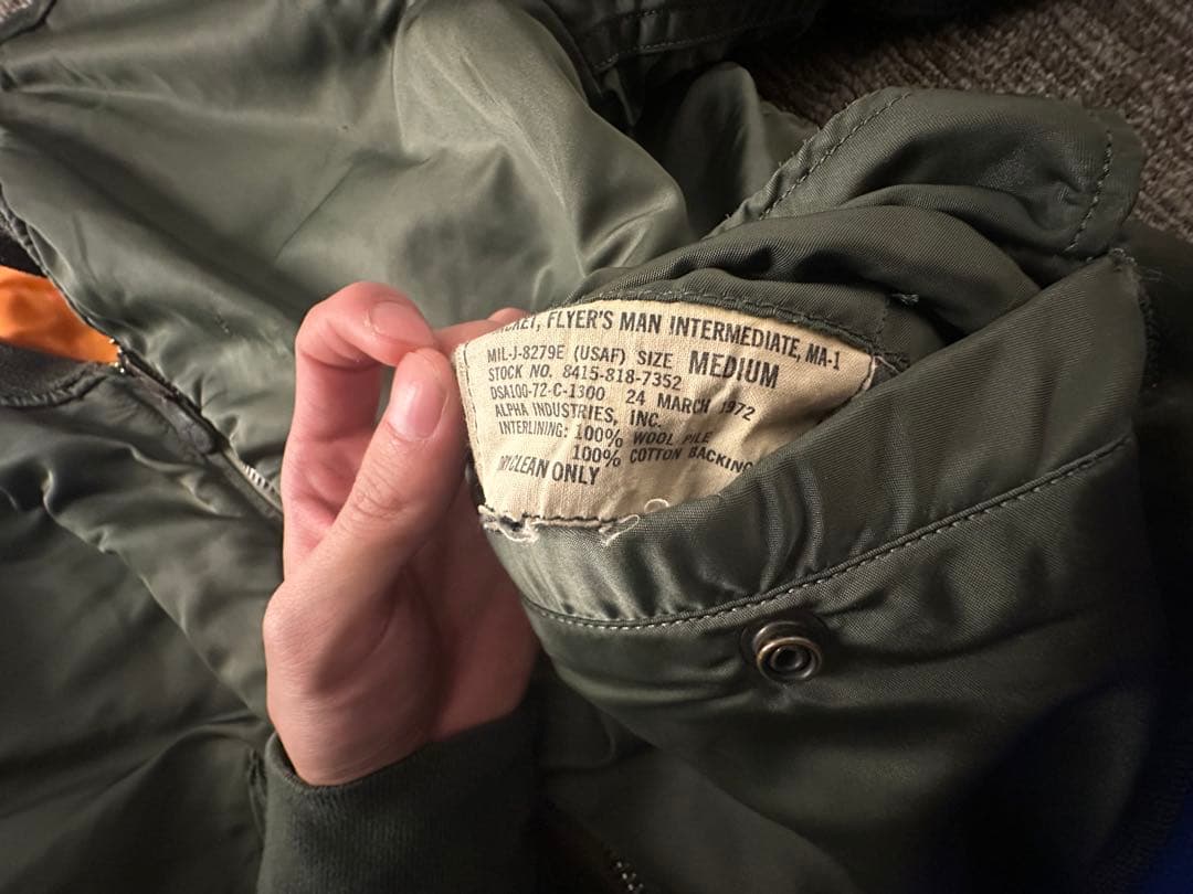 m*k様 70s 米軍実物 MA-1 ALPHA SCOVILLジッパー M ヴ