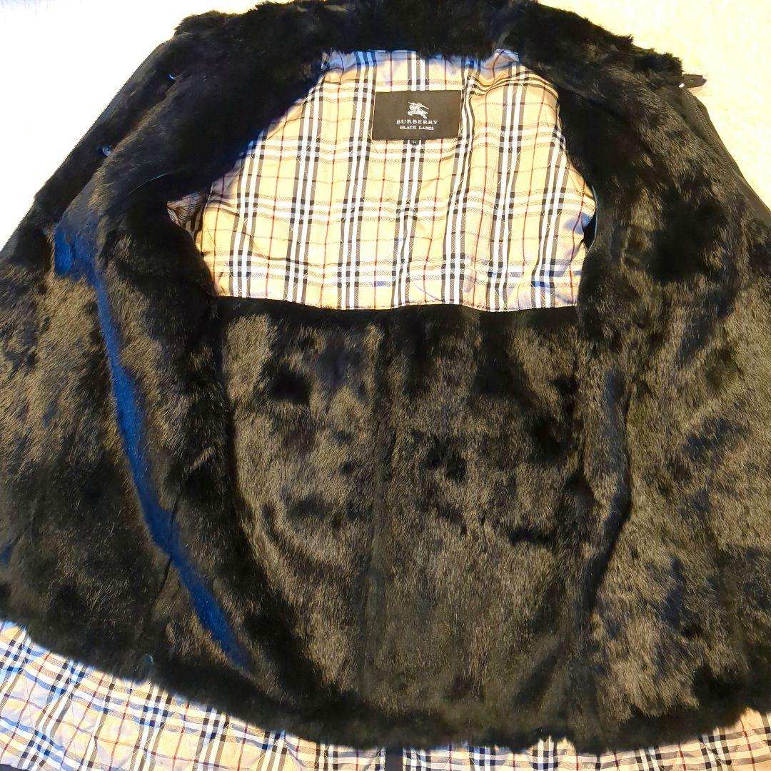 【美品】　バーバリーブラックレーベル　コート　ノバチェック　ライナー付　ファー