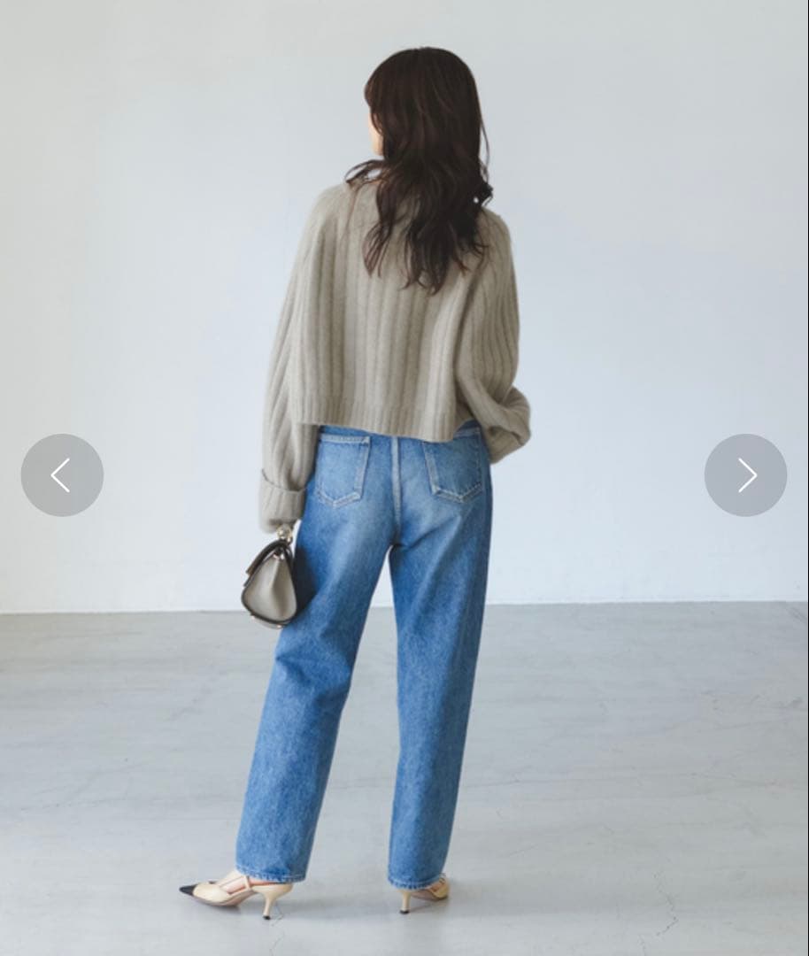 美品＊YAK ワイドリブニットプルオーバー グレー