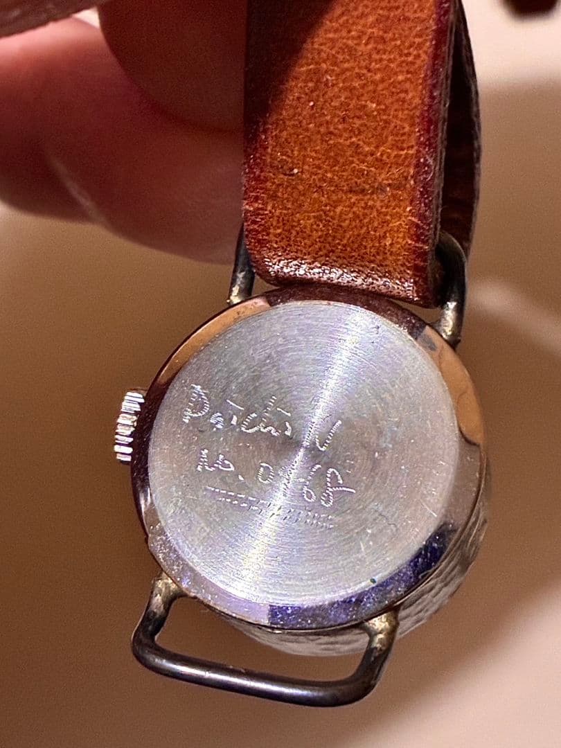 アンティーク腕時計 ハンドメイド 一点物 本革 レザー ブラウン 茶 ペア 美品