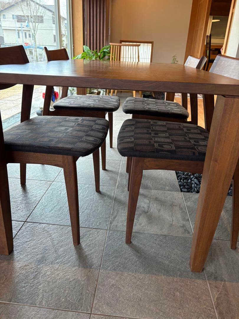 柏木工 ウォールナットダイニングテーブル ダイニングチェア4脚ダイニングセット