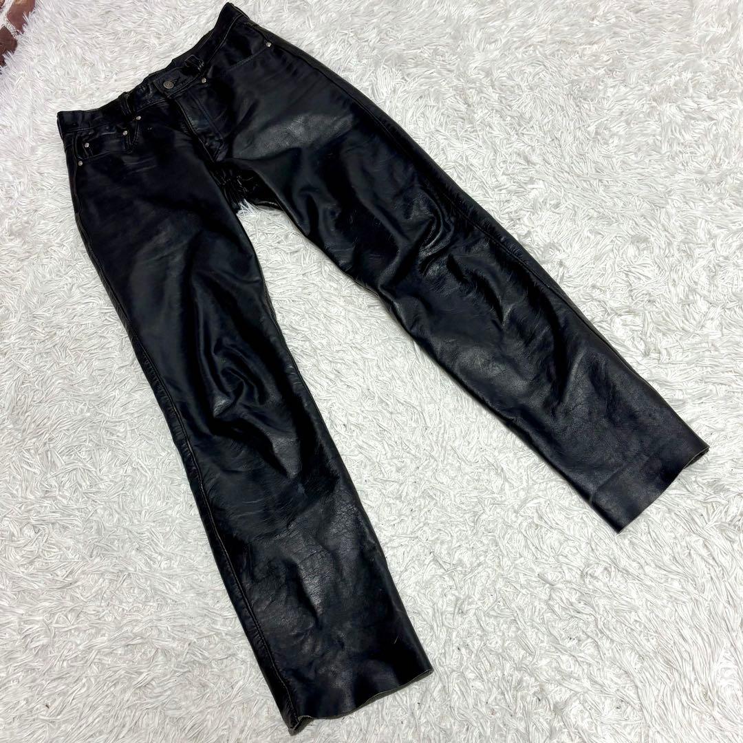 ✨良品✨ SCHOTT ショット　レザーパンツ　革パン ブラック 30　USA製