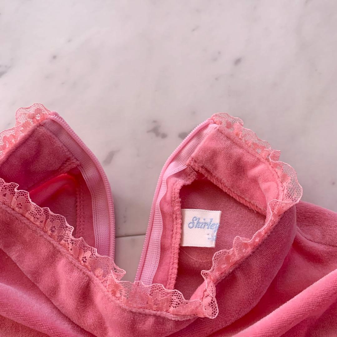 シャーリーテンプル レース襟付き ワンピース 120cm ピンク 長袖 秋冬