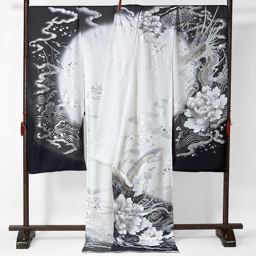 専用　ご予約　振袖単品　未仕立て　仮絵羽　関芳　龍　鳳凰　牡丹　墨色　成人式