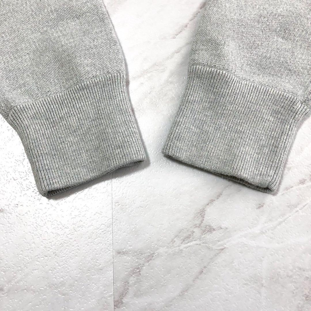 【美品】Drawer 12G インレイ編み クルーネックニット ロゴ グレー 1