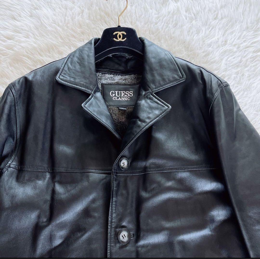 【GUESS CLASSICS】ラムレザージャケット ブラック