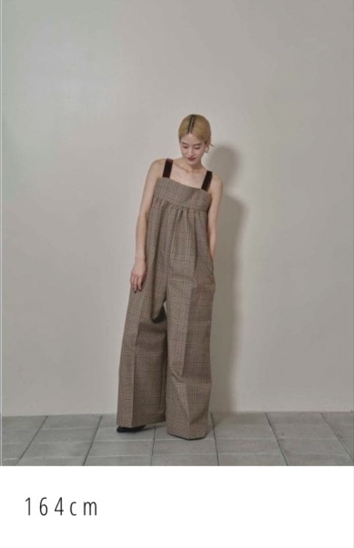 新品タグ付きTODAYFUL Check Wide Combinaison　38
