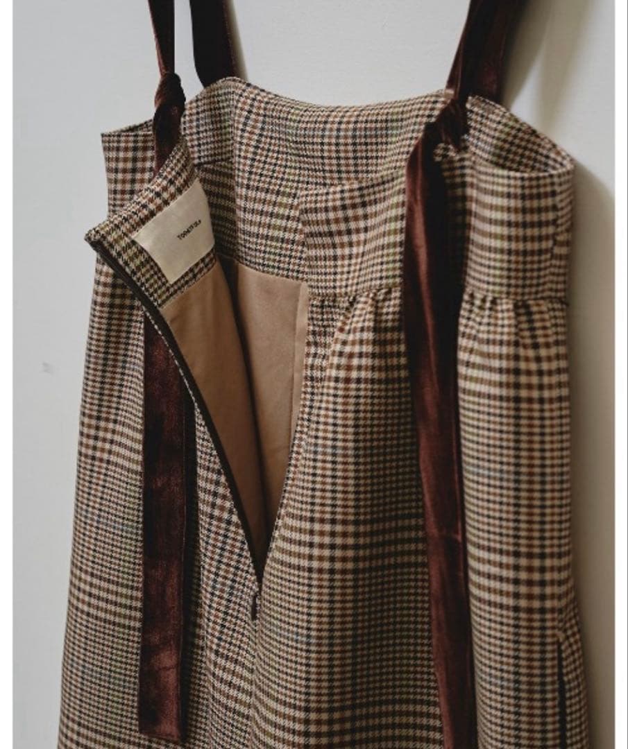 新品タグ付きTODAYFUL Check Wide Combinaison　38