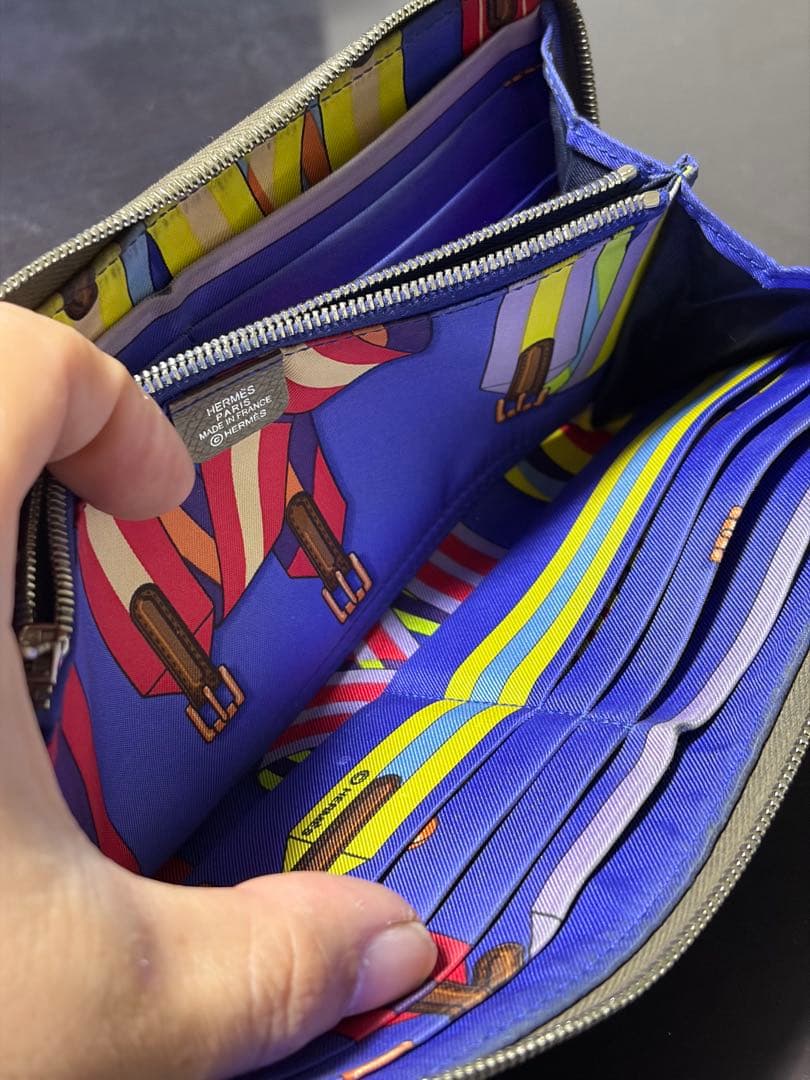 中古 HERMES エルメス アザップ シルクイン P刻印 長財布
