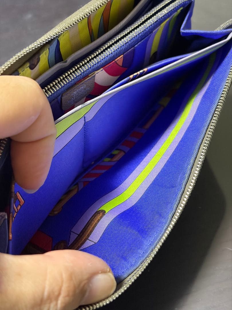 中古 HERMES エルメス アザップ シルクイン P刻印 長財布