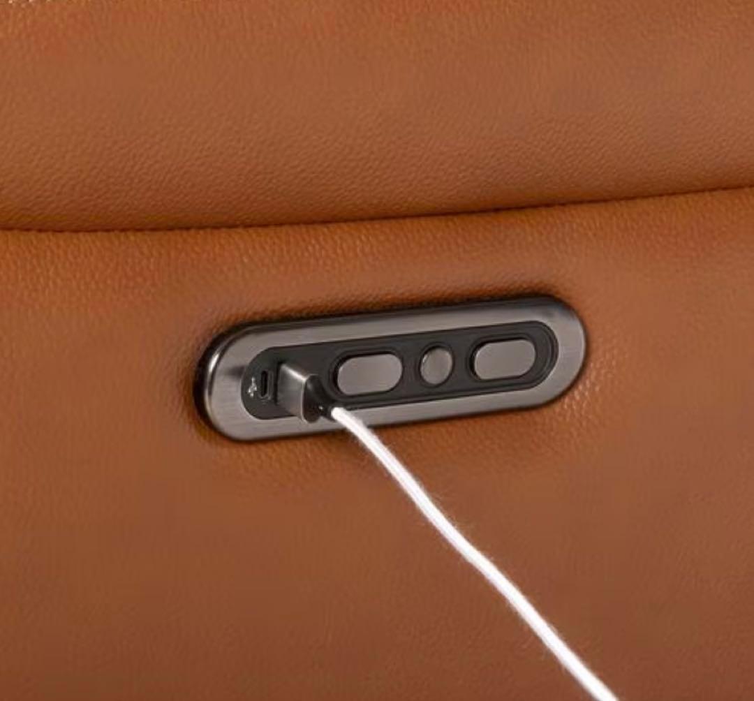 ブラウン レザー リクライニングソファ