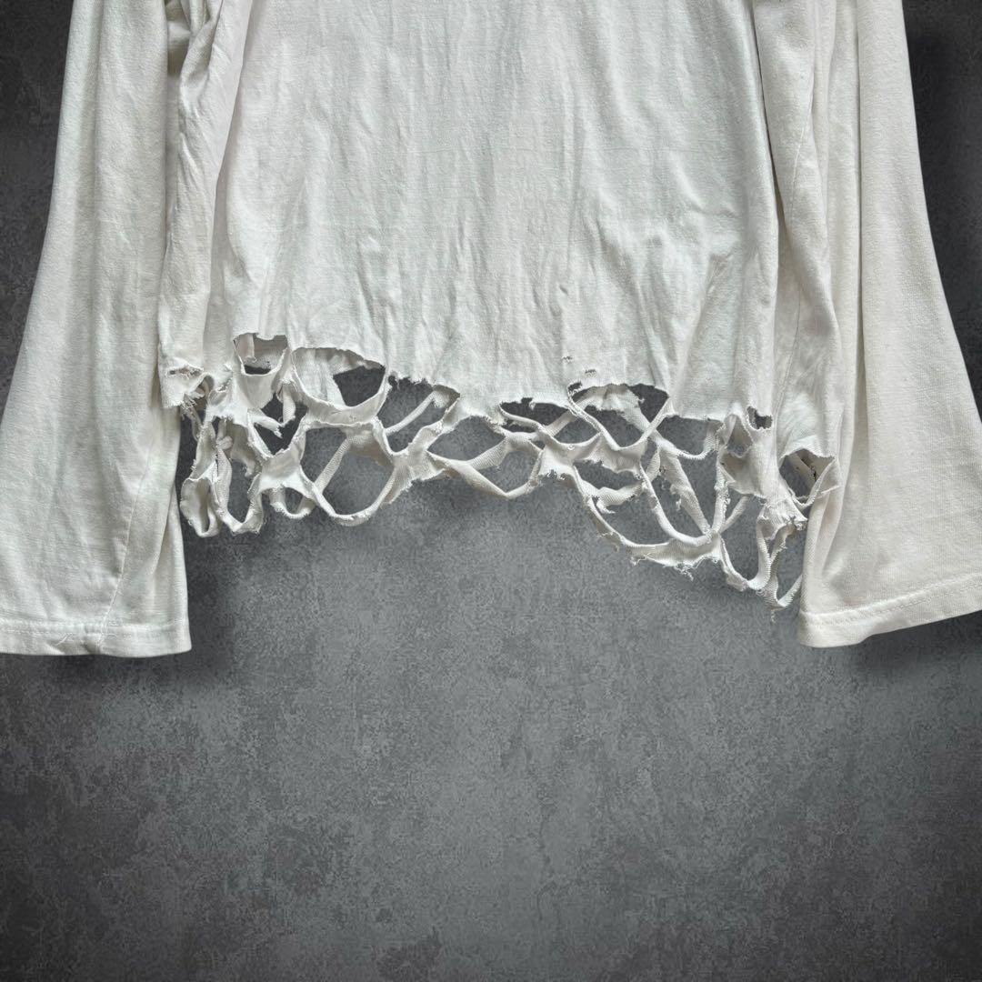 00s ダメージ ラメ ロンＴ 長袖 y2k 平成 グランジ ギャル お兄系