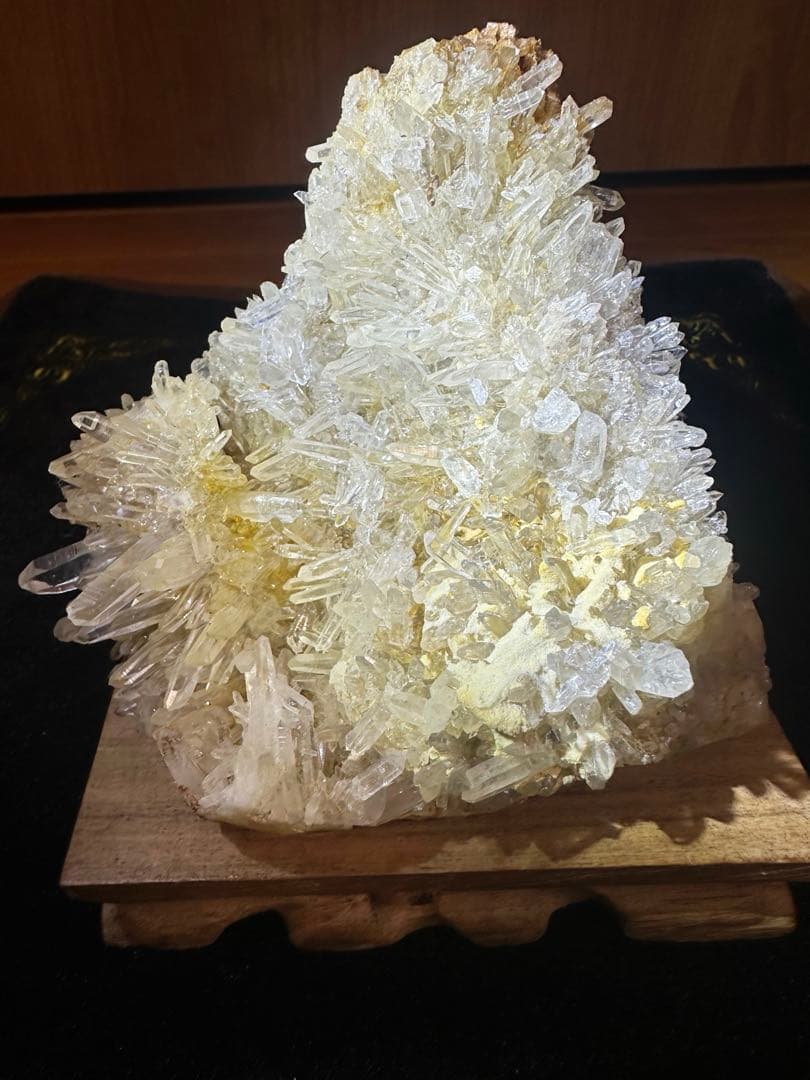 高品質 水晶 シトリン共生 クラスター 菊花水晶