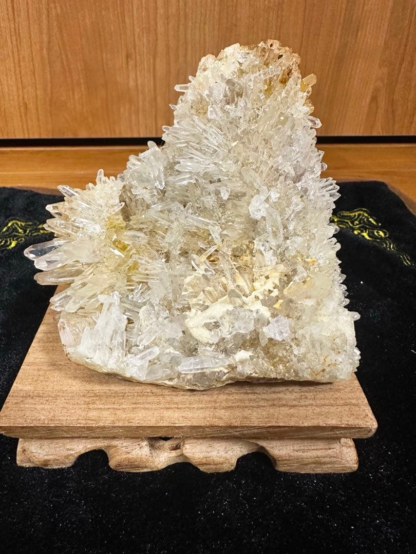 高品質 水晶 シトリン共生 クラスター 菊花水晶