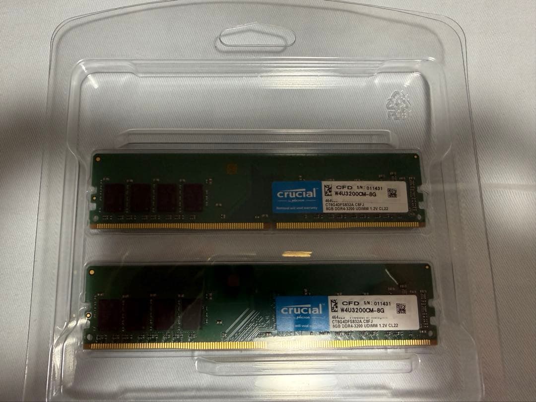 crucial DDR4 3200 メモリ 8GB×2枚