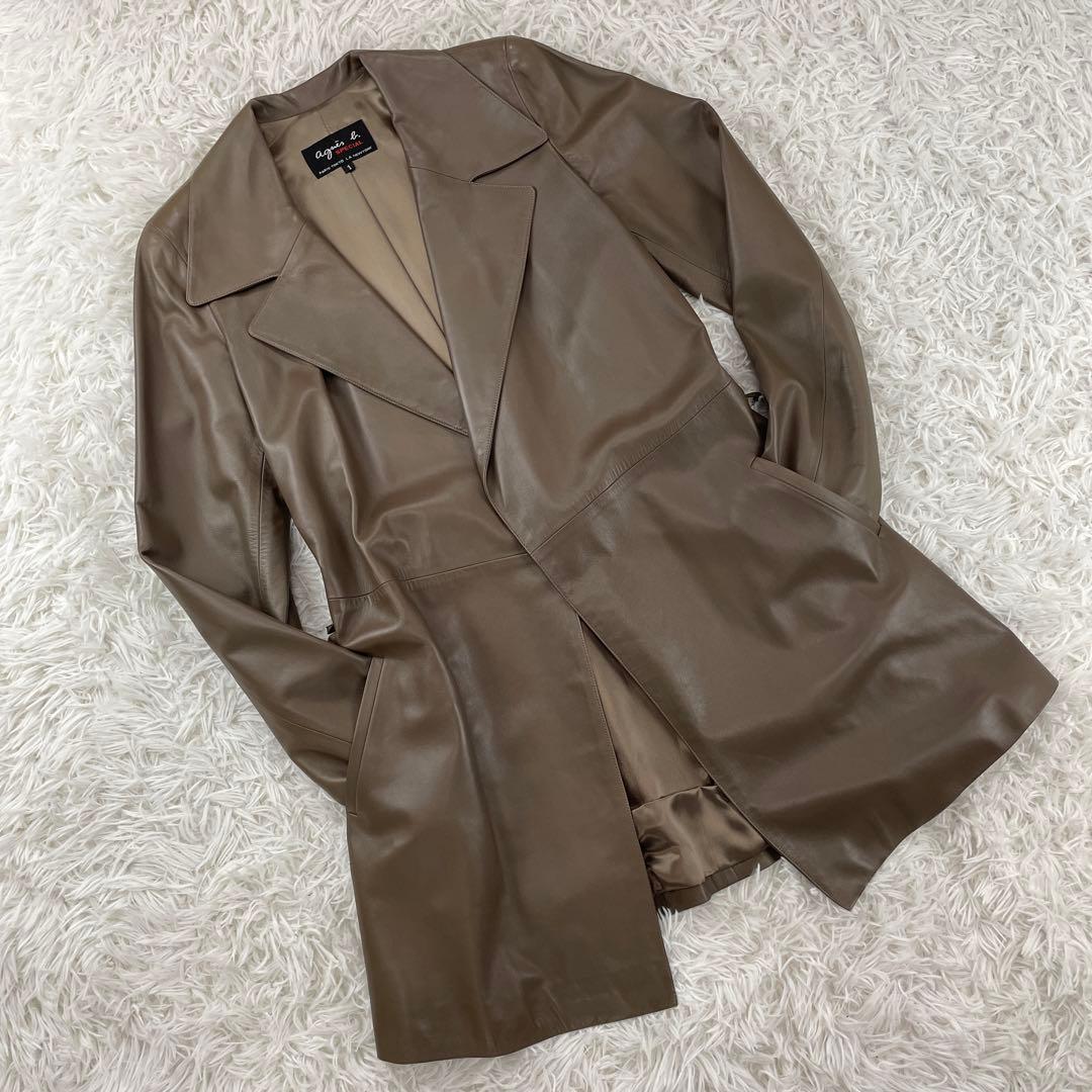 ☆高級☆アニエス・ベースペシャル　フランス製ヴィンテージ　羊革　レザーコート