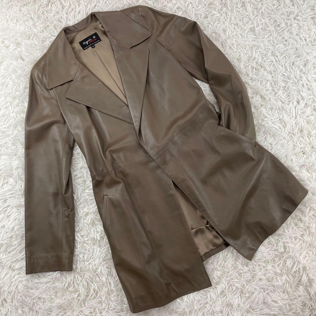 ☆高級☆アニエス・ベースペシャル　フランス製ヴィンテージ　羊革　レザーコート